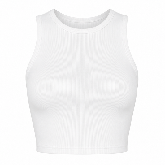 Plain viscose crop top - white 