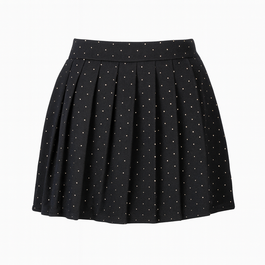 Pleated skirt with rhinestones