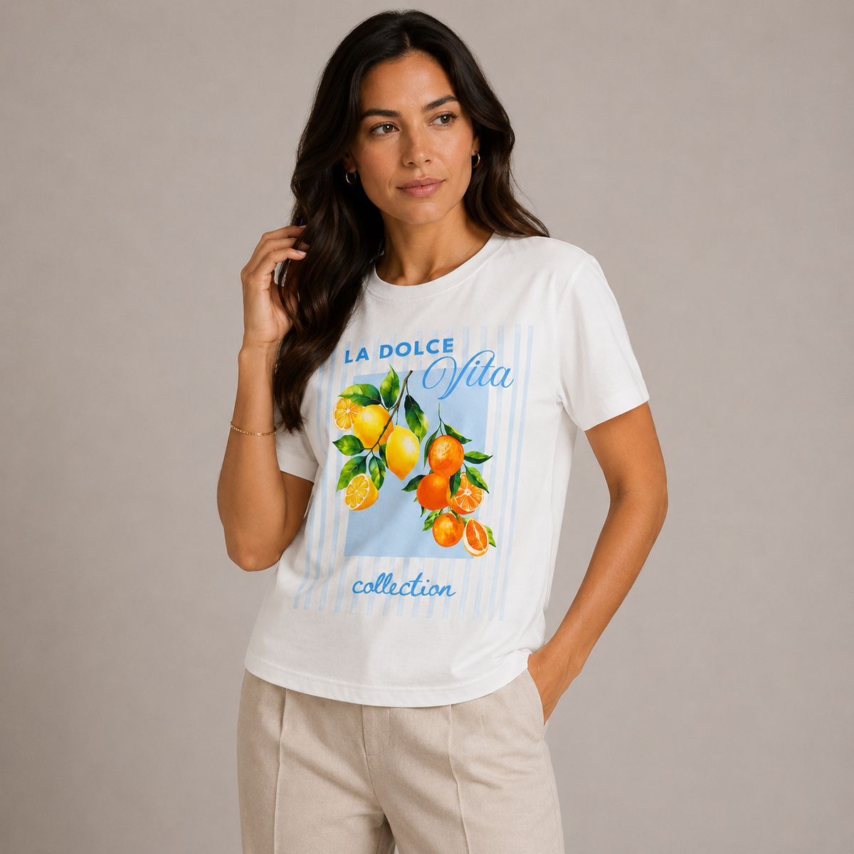 Printed White T-Shirt – La Dolce Vita & Beach