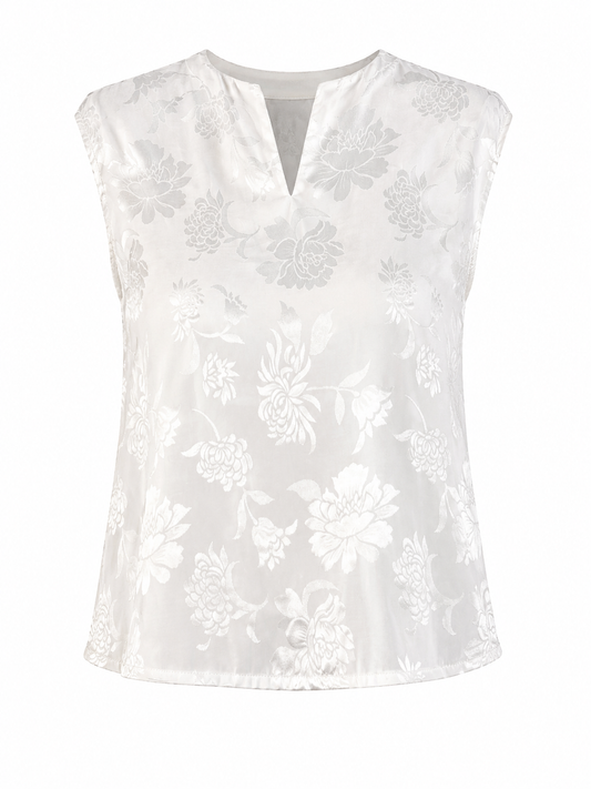 Printed floral white top 