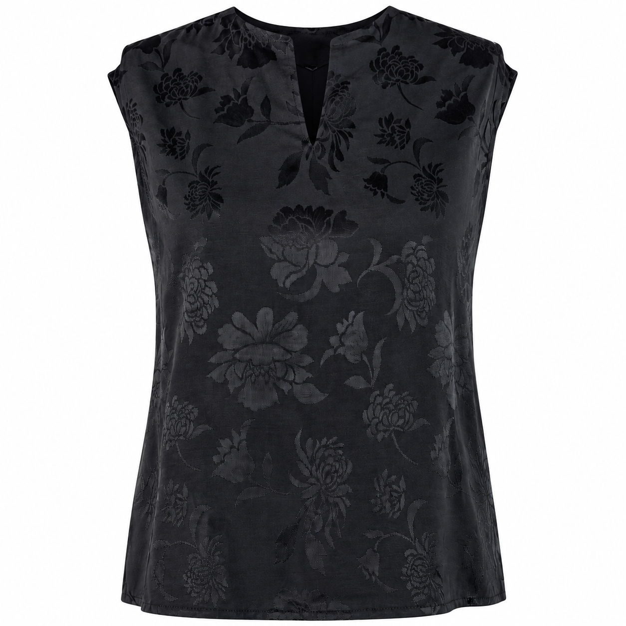 Printed floral white top Black 