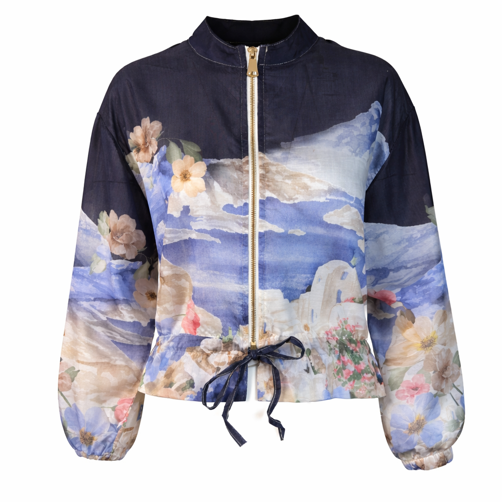 Printed blue jacket LAMIAR