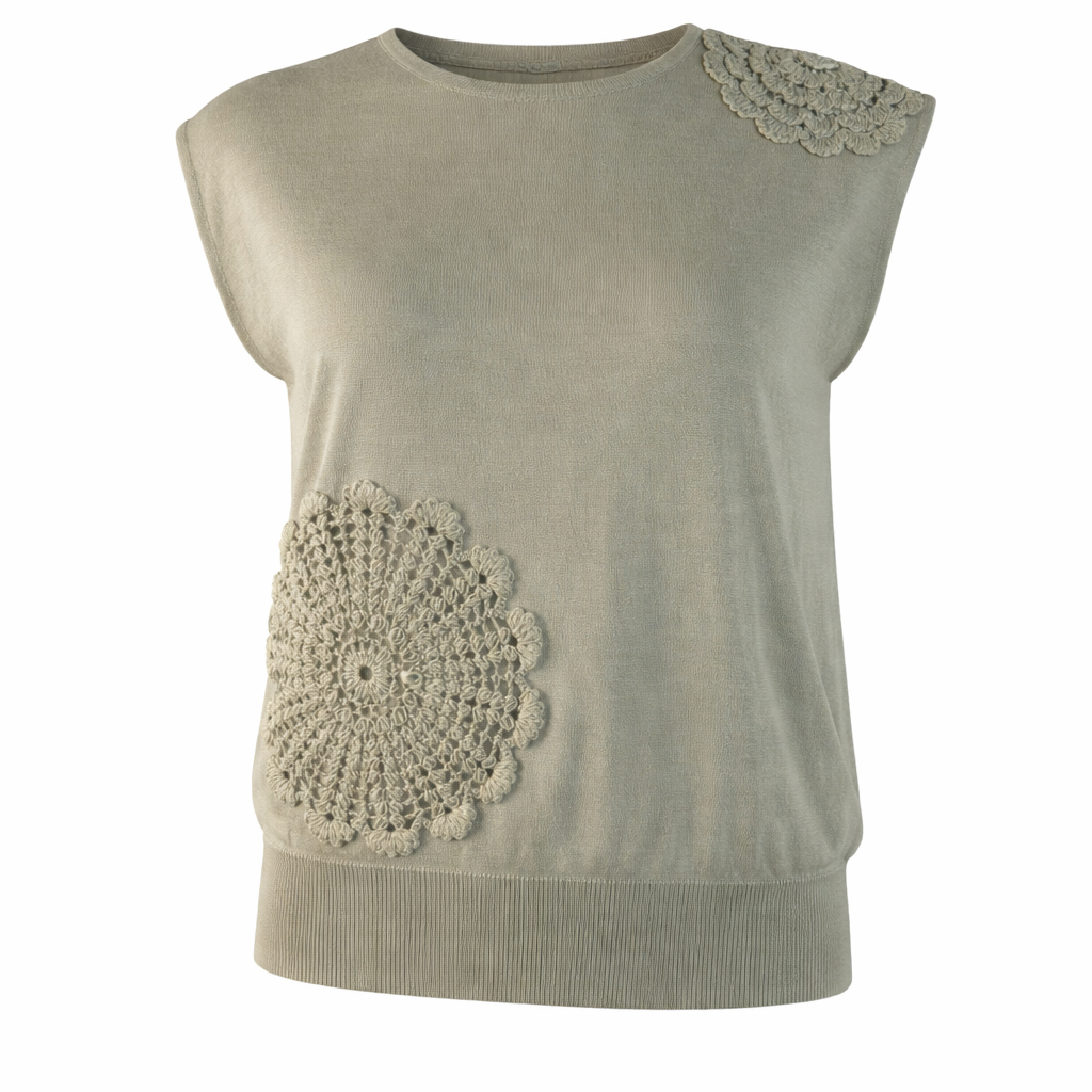 Top with crochet flowers LARA