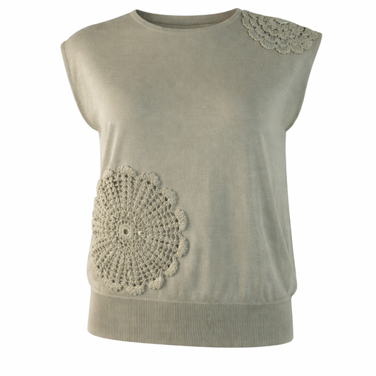 Top with crochet flowers LARA