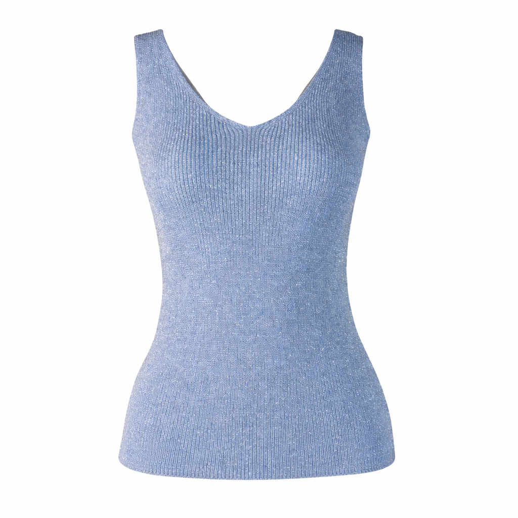Sleeveless metallic basic top COLETTE