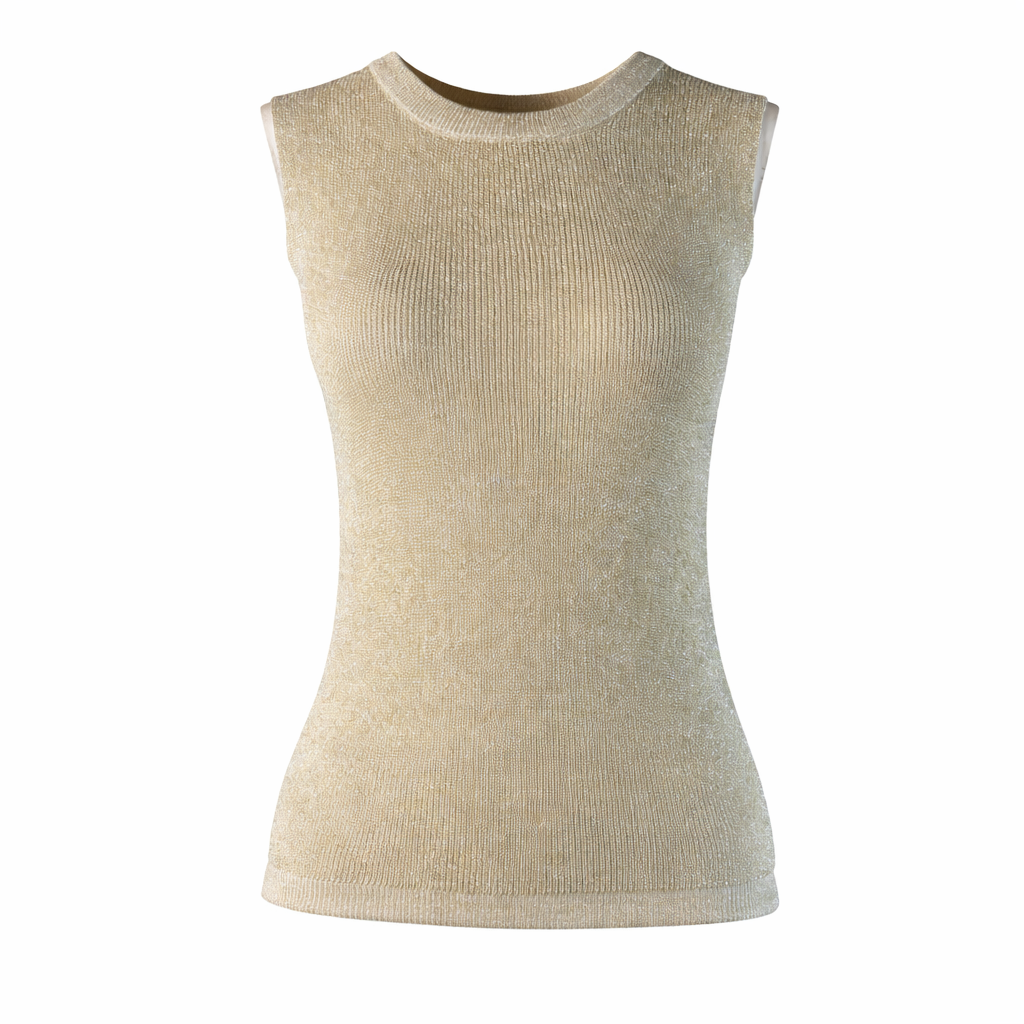 Metallic sleeveless top DEEP PINK