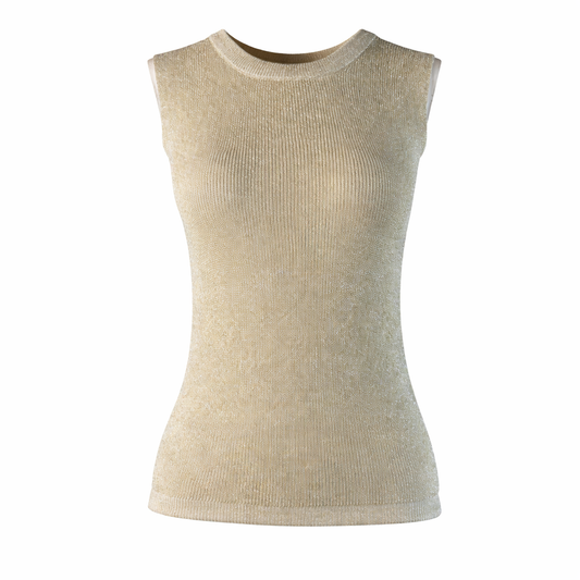 Metallic sleeveless top DEEP PINK
