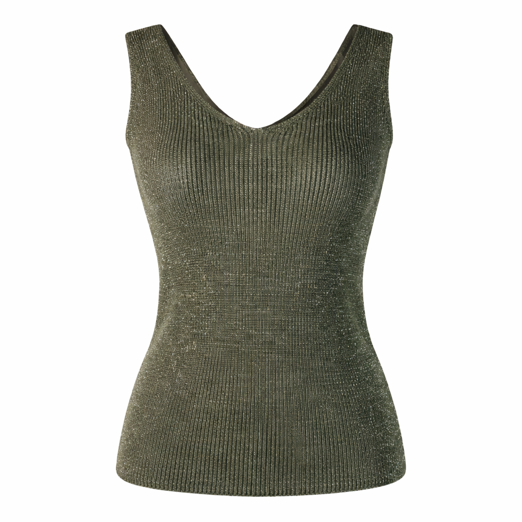 Sleeveless metallic basic top COLETTE