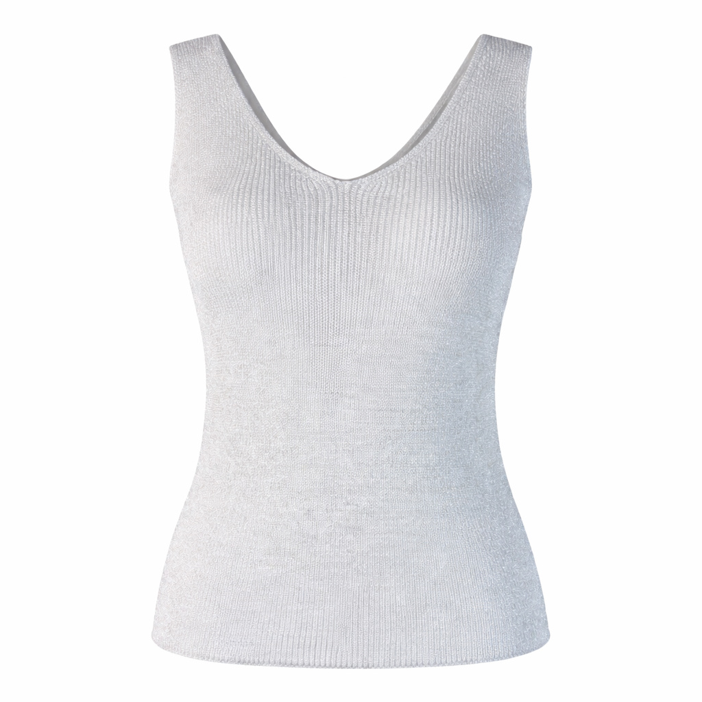 Sleeveless metallic basic top COLETTE