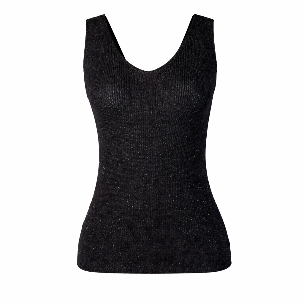 Sleeveless metallic basic top COLETTE
