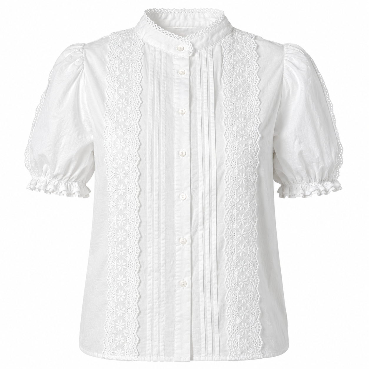 Short sleeves embroidered shirt 