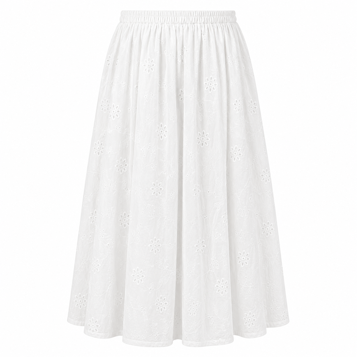 Embroidered white skirt 