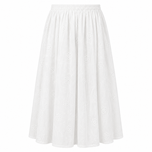 Embroidered white skirt 