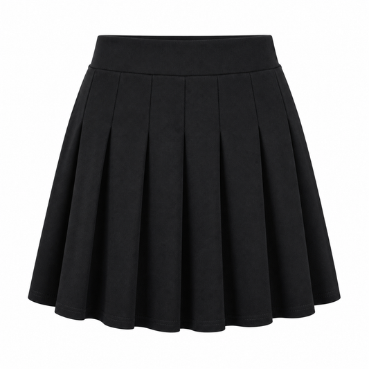 Black pleated mini skirt 