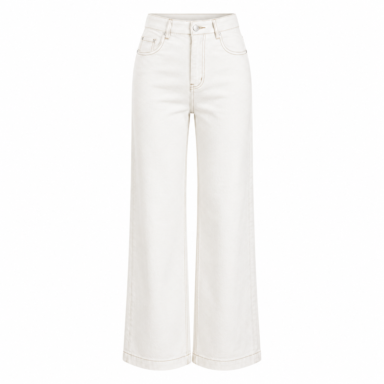 Straight cut white jeans 