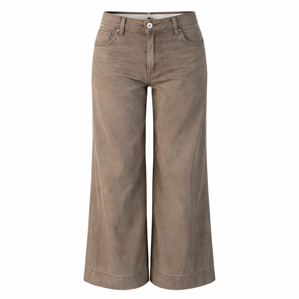 Wide legs brown jeans LOUIZA FASHION