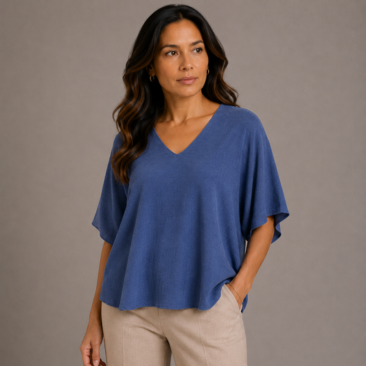 V-neck oversized top 
