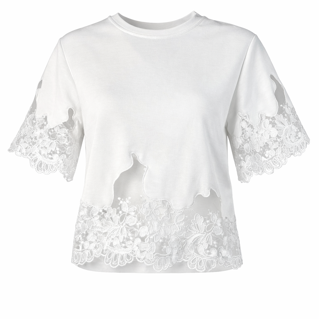 Cropped t-shirt with dentelle LAMIAR
