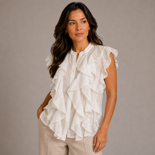 White sleeveless shirt 