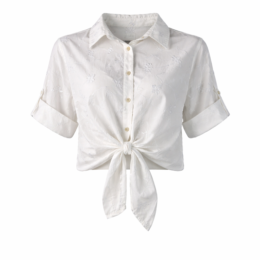 White shirt with knot LOUIZA FASHION