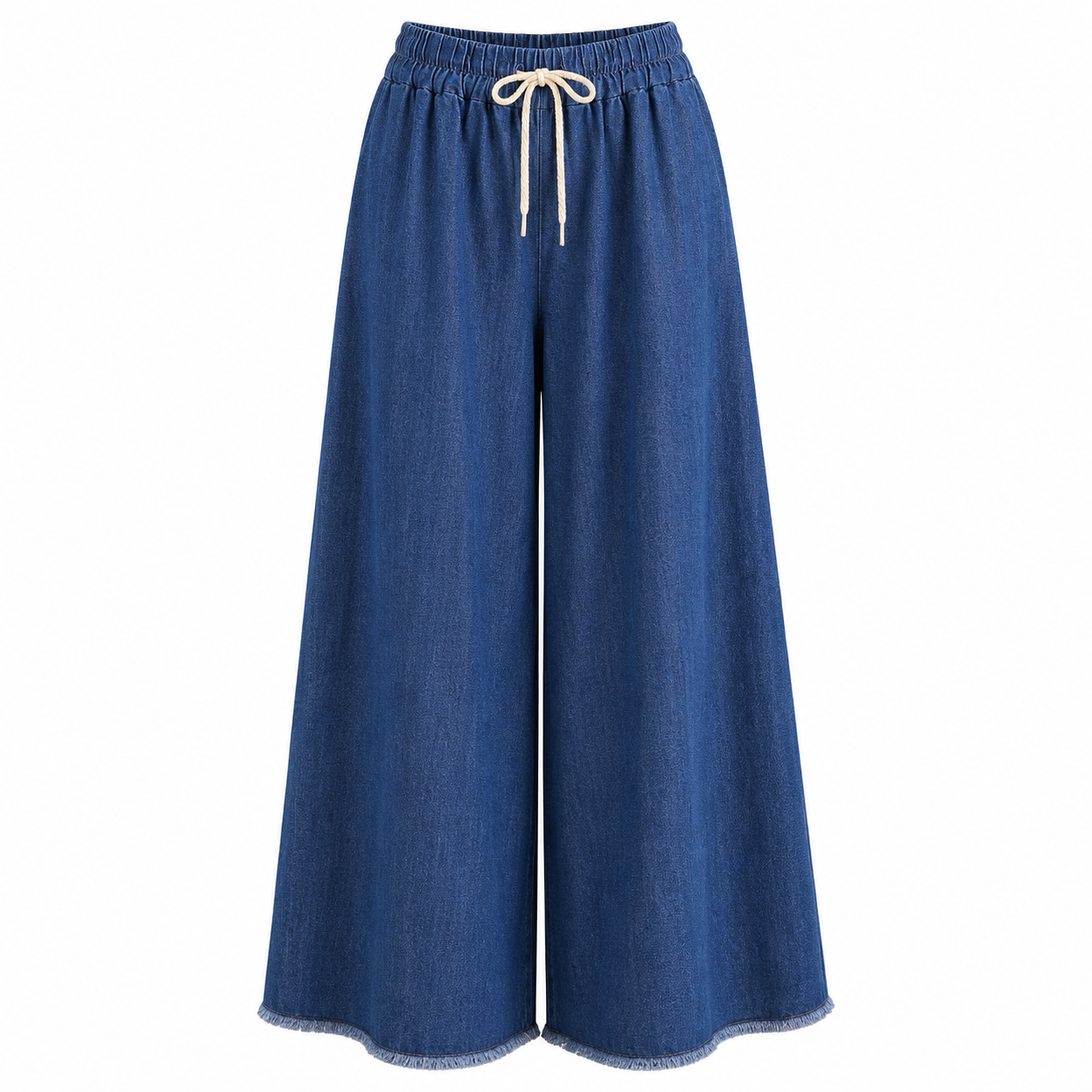 Wide legs elastic waistcoat jeans 