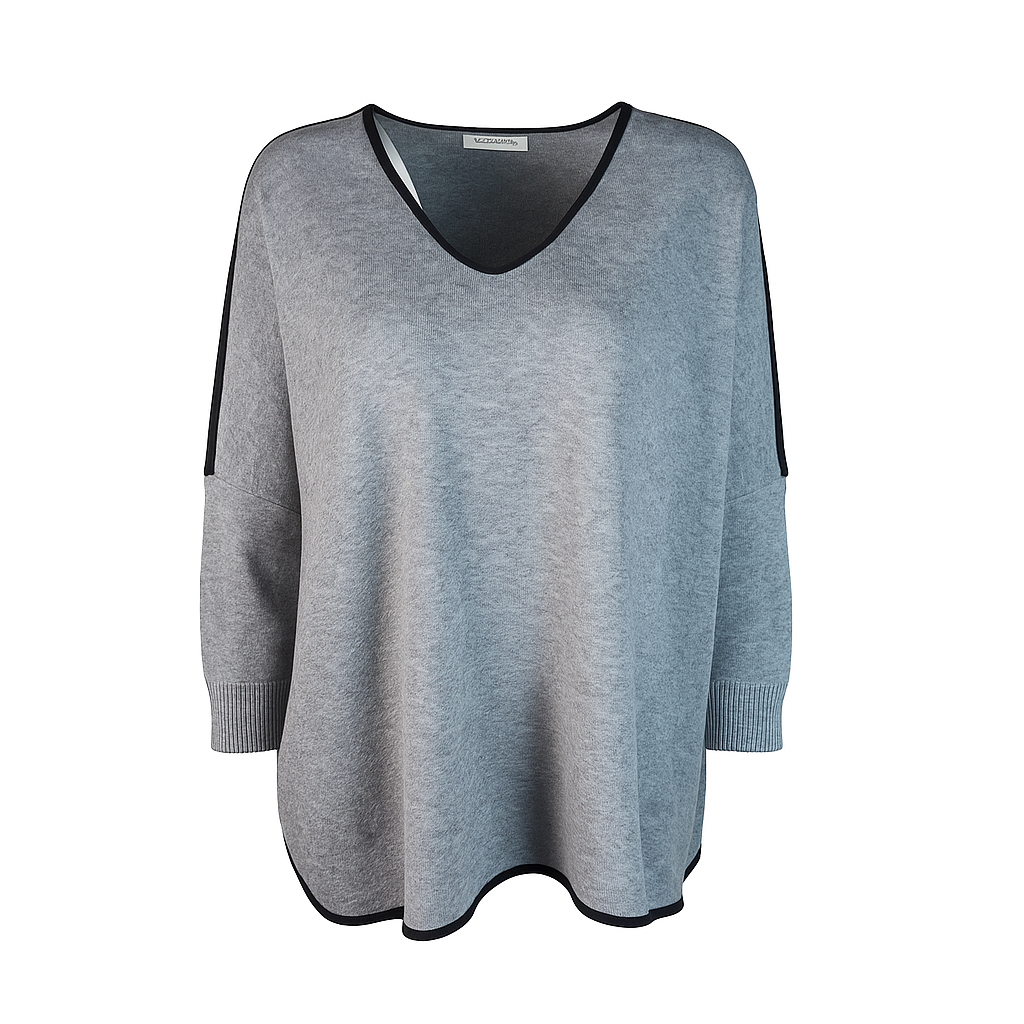 V neck oversize knit sweater