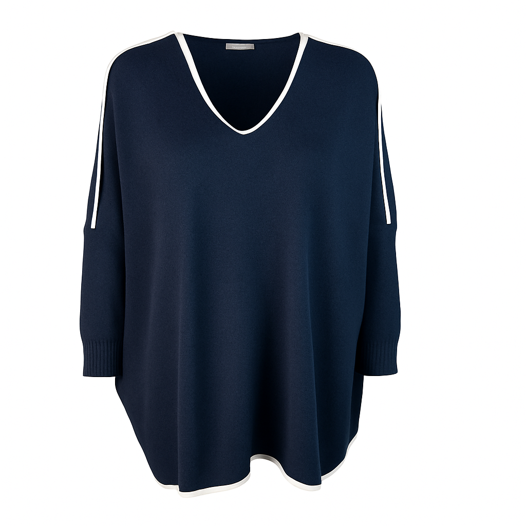 V neck oversize knit sweater