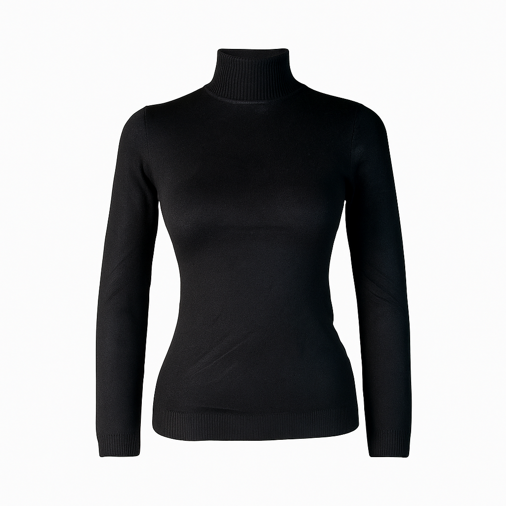 High neck basic sweater