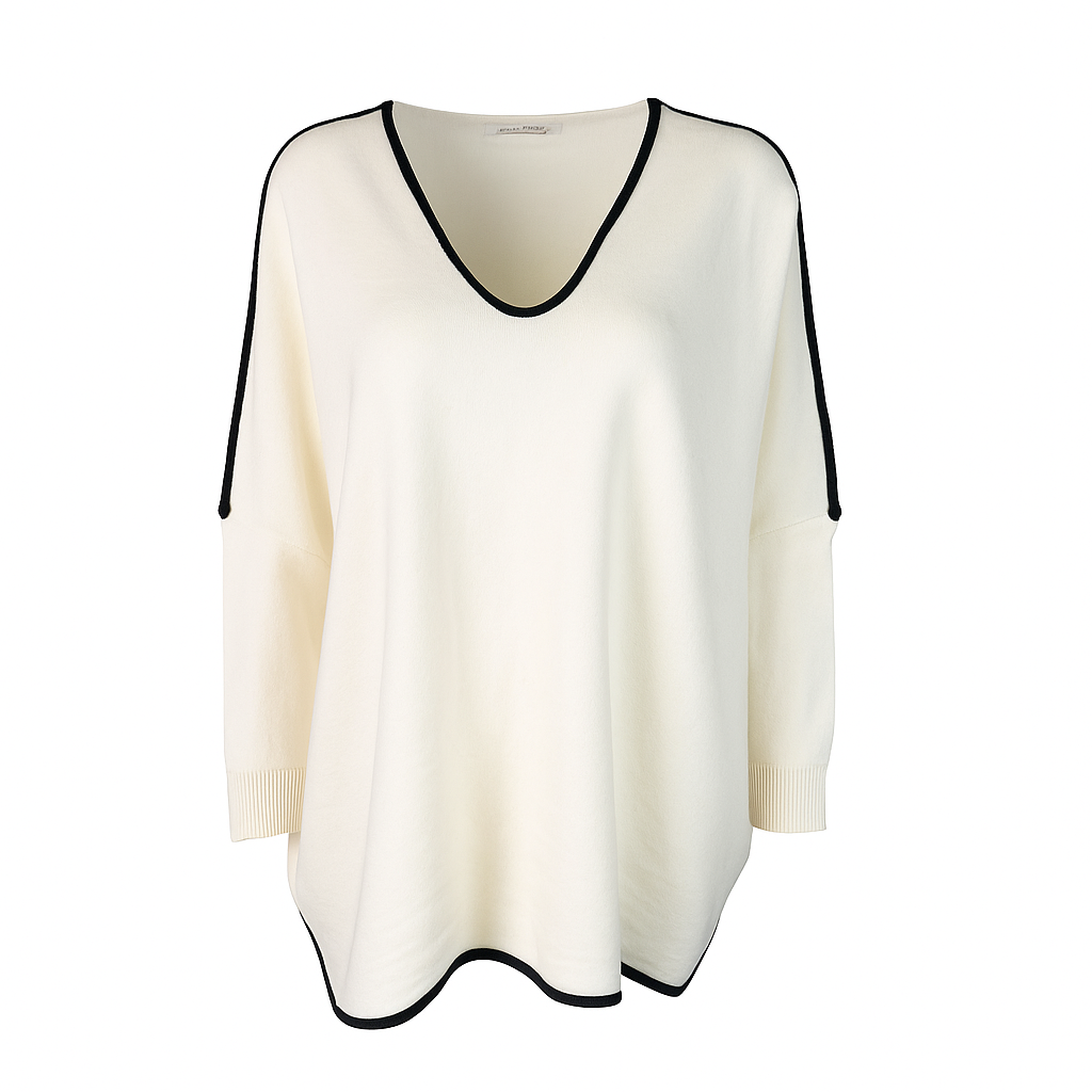 V neck oversize knit sweater