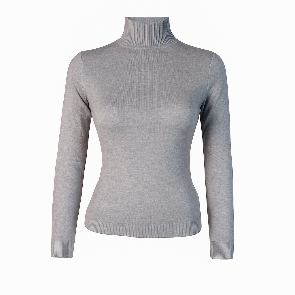 High neck basic sweater