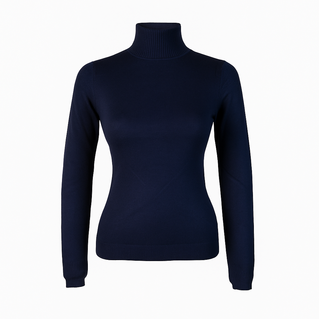 High neck basic sweater