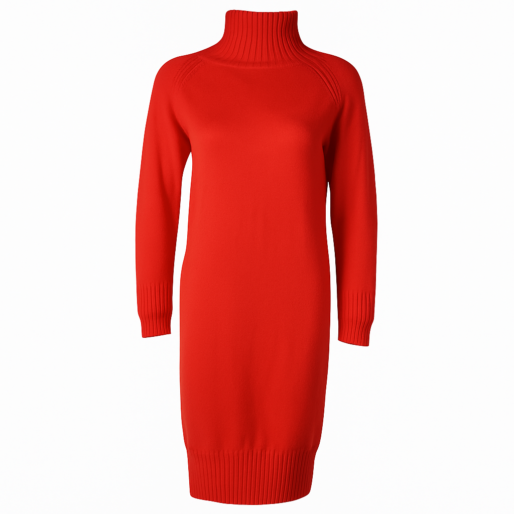 High neck maxi knit dress