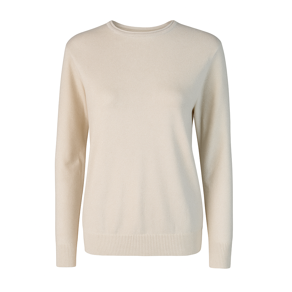 Basic Round neck metallic knit sweater