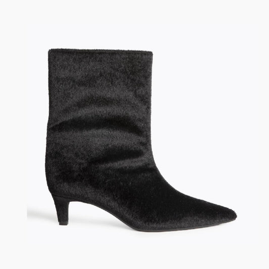 Corina Black textured boots with pointed toe