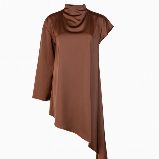 Asymmetrical brown dress