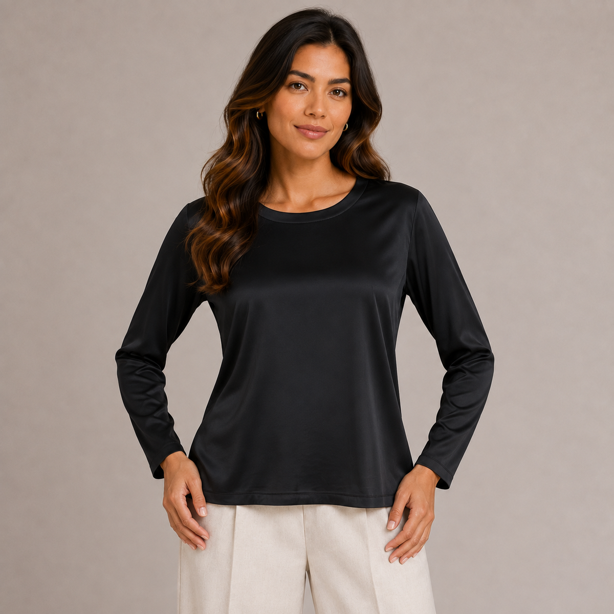 Viscose long sleeves plain shirt 