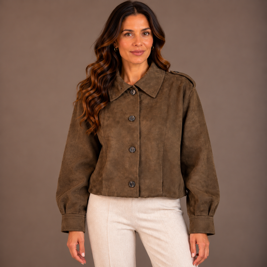 Brown Suede Jacket for Women 