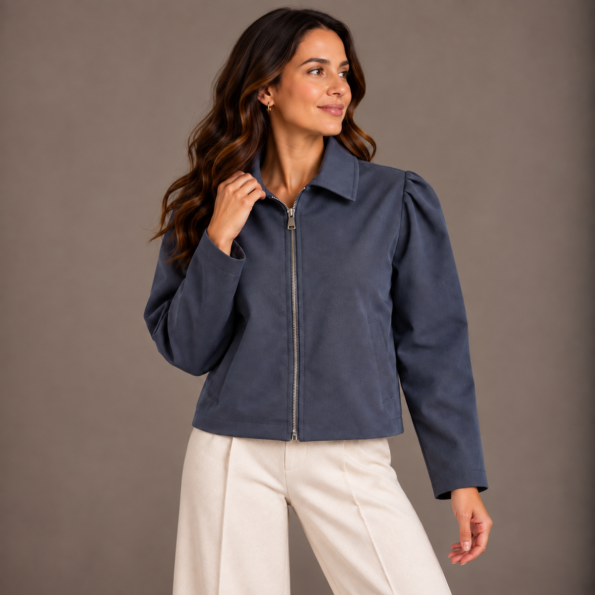 Navy Bomber Jacket for Women 
