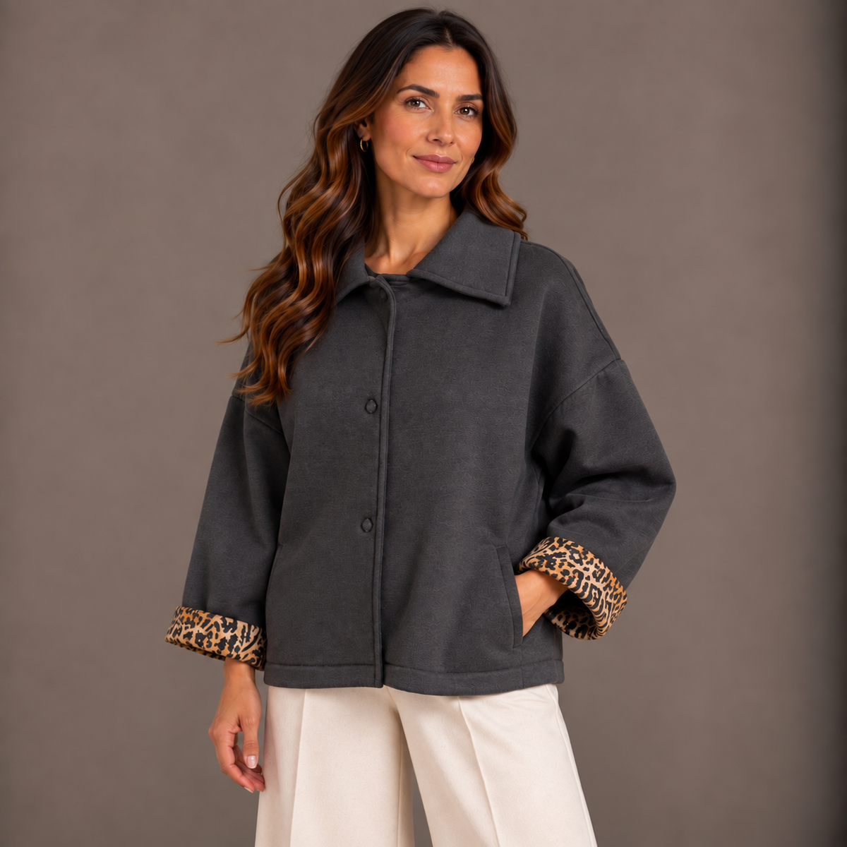Oversized Jacket – Bordeaux & Black 