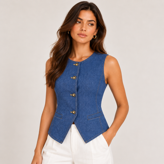 Blue Denim Waistcoat 