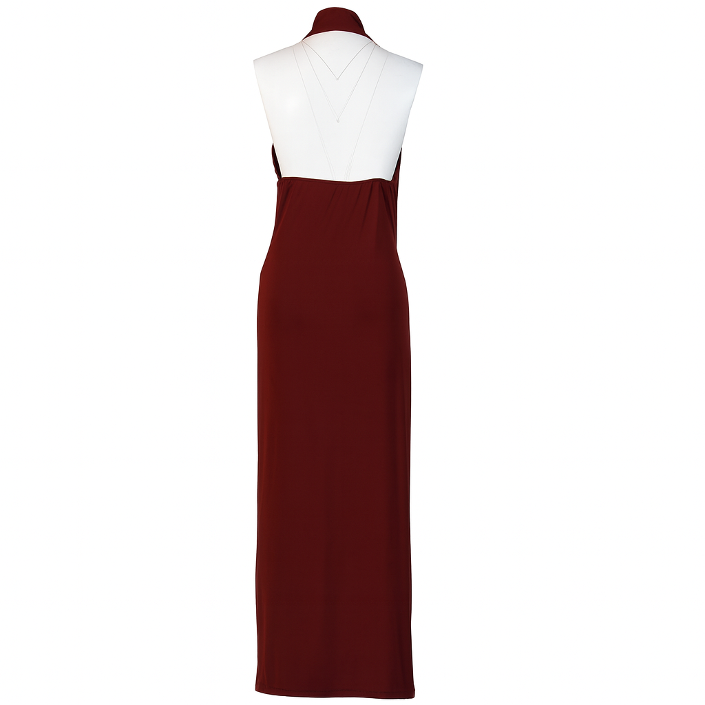 Bordeaux dress - open back