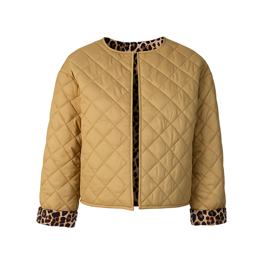 Waterproof Jacket with leopard sleeves