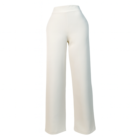 Wide legs elastic waiting trousers