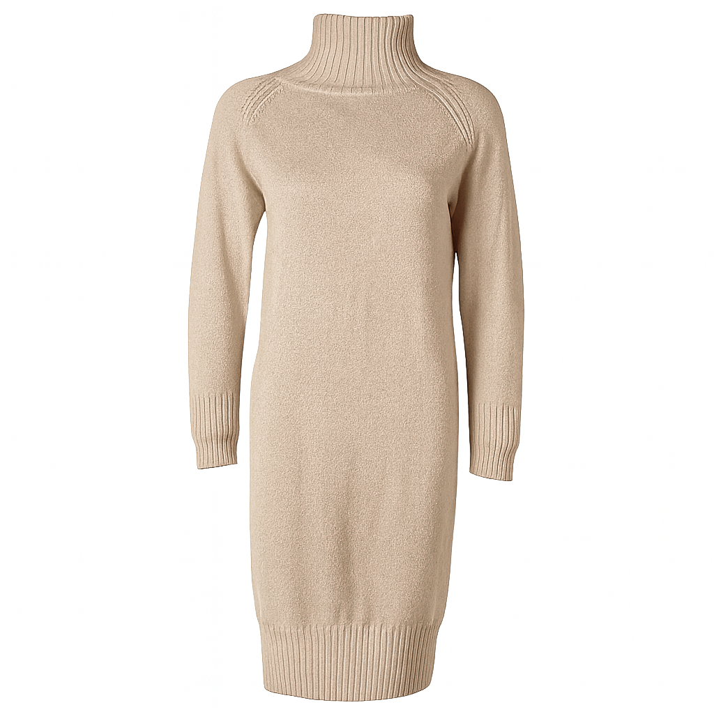 High neck maxi knit dress