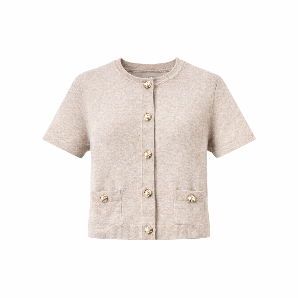 Short sleeves plain cardigan