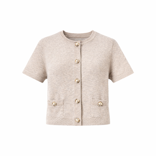 Short sleeves plain cardigan
