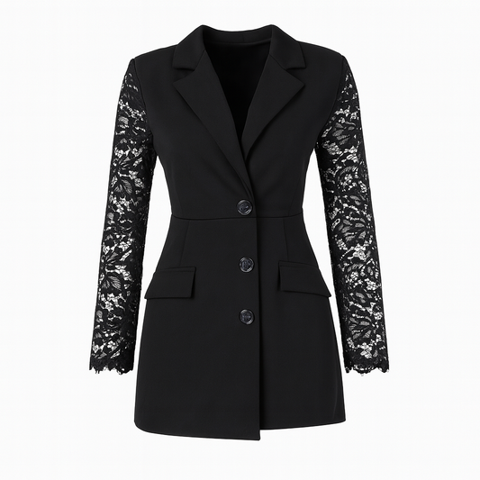 Black jumsuipt (short) with dentelle sleeves