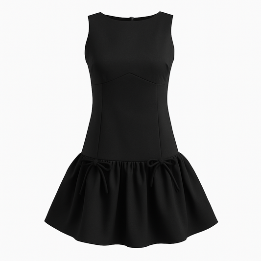 Sleeveless dress with bow details