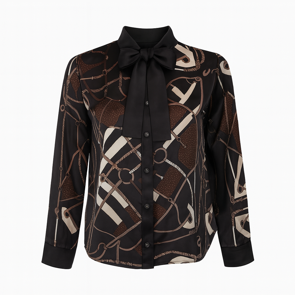 Printed shirt with bow
