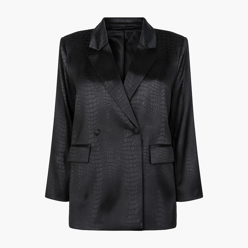 Satin black blazer